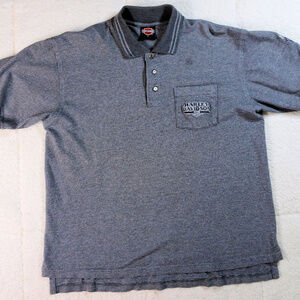 Harley Davidson Gray Polo Shirt Size Large